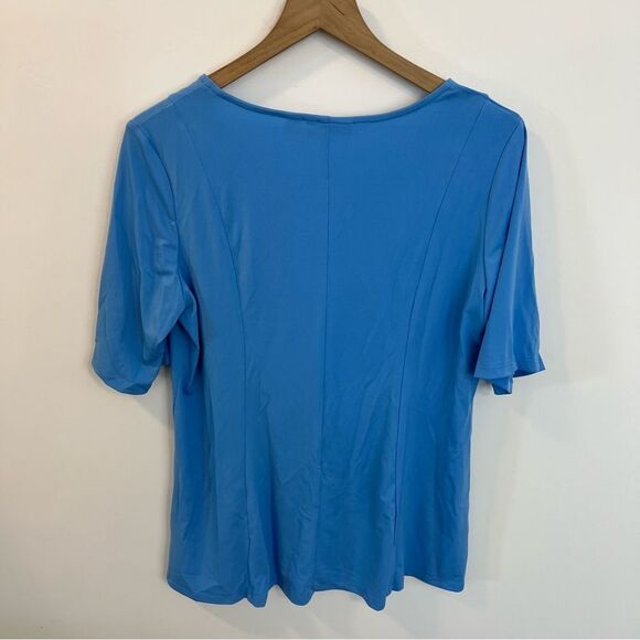New Susan Graver Liquid Knit Fit and Flare Top in Coast Azure | Size M - Picture 5 of 8